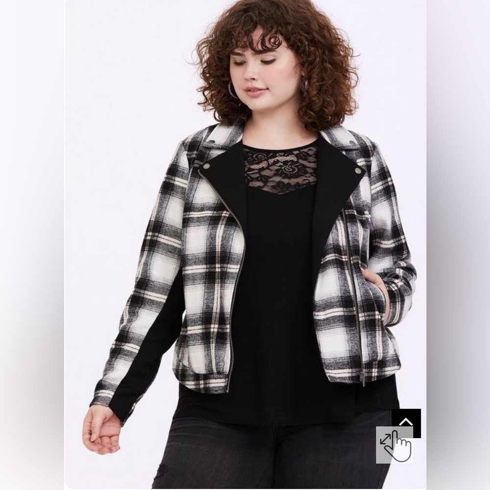 Torrid Flannel Moto Jacket-NWT 1x